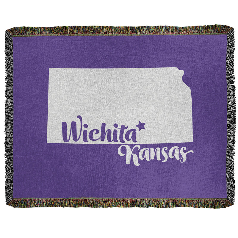 Jeté en coton tissé wichita kansas, l 50 po x L 60 po, Mauve