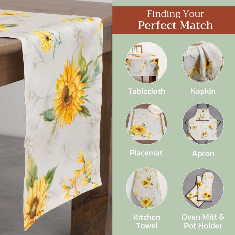 Maison d'Hermine Candice 100% Cotton Table Runner - Single Layer - 14.5" x 72", 72" L x 14.5" W