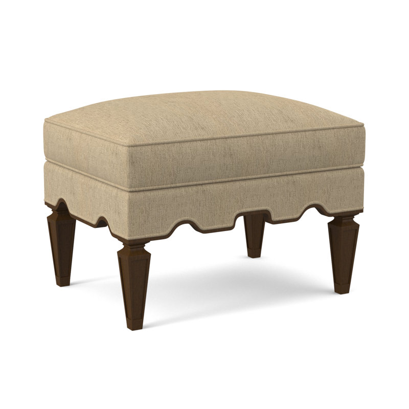Palm Ottoman, American Walnut, Elise Linen