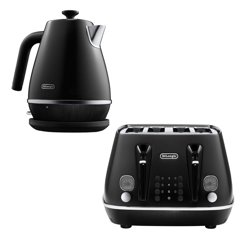 Distinta X 1.7L Kettle & 4 Slice Toaster Stainless Steel, Black