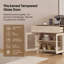 Armoire de cuisine Lysiane avec tiroir et rangement en verre, naturelle-1815893229