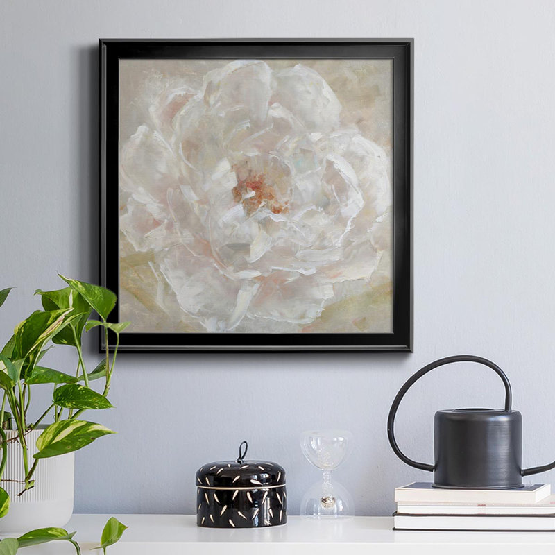 Summer Romance I - Peinture sur toile encadrée, H 26,5 po x l 26,5 po x P 1,5 po, Noir