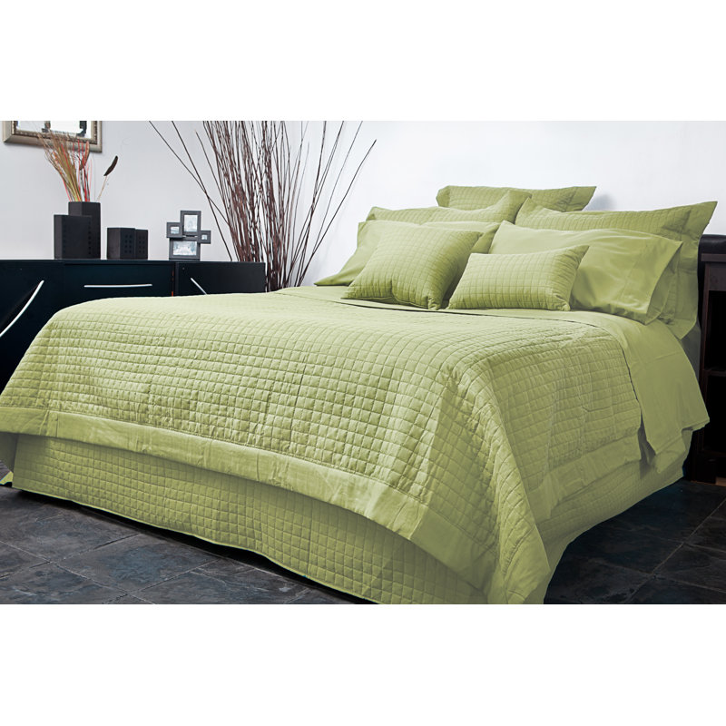 Grid Modern & Contemporary Duvet Cover, Full, Lime