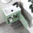 18" Green Small Wall-Mounted Bathroom Vanity With Ceramic Sink
