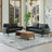 Bridgeview 2 Piece Leather Square Arm Sofa Set-1801922179