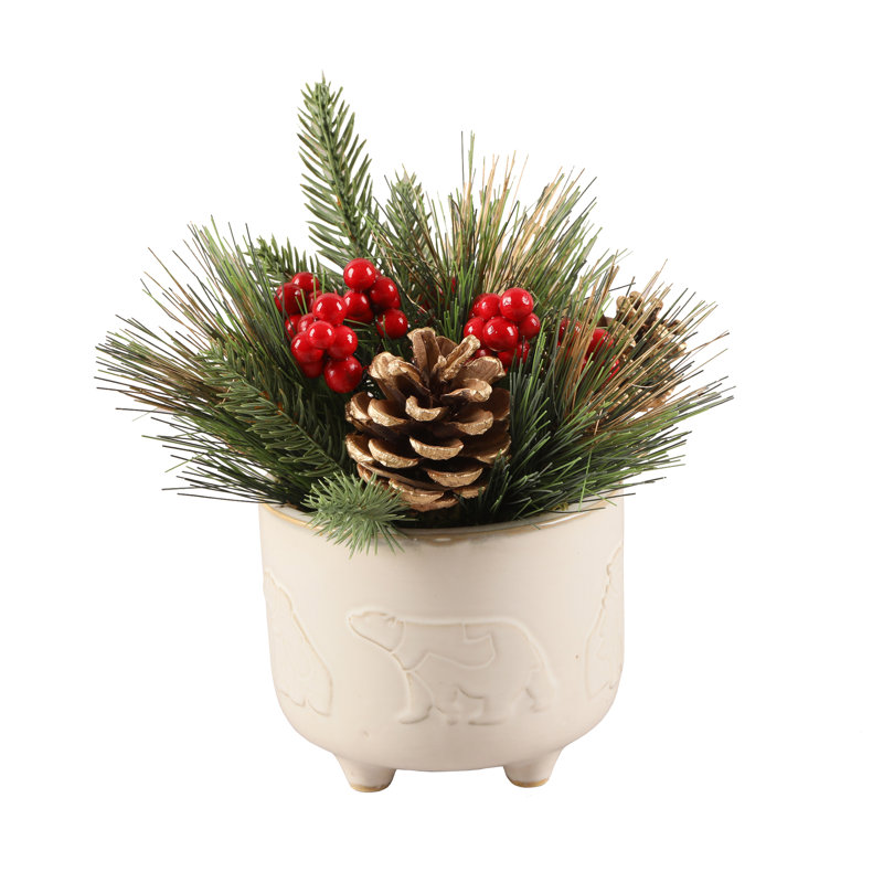Pot à pieds en céramique avec mélange de Noël