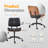 PU Trapezoid Curved Back Swivel Office Chair-937746453