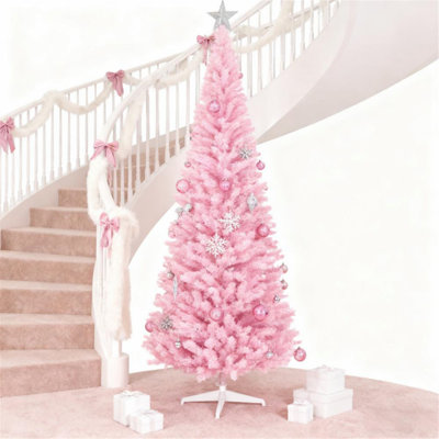 Artificial Christmas Tree With Realistic Branch Tips And Plastic Stand