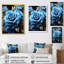 Bleu rose matin gouttelettes de rosée - art mural salon rose-104687481-104687483