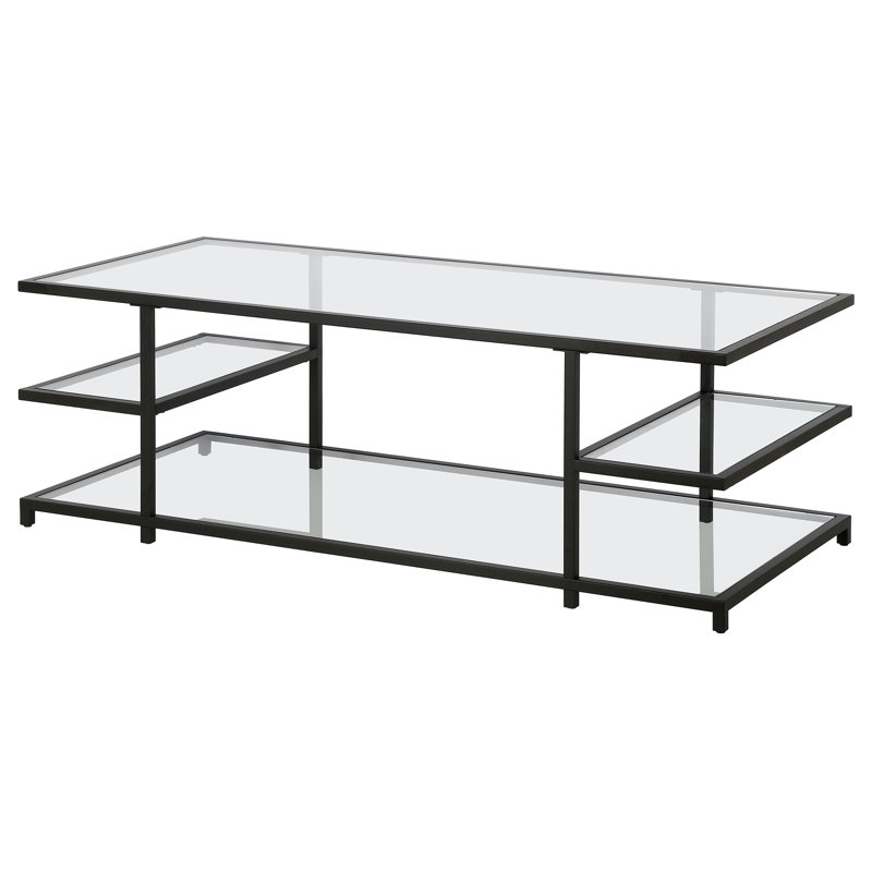 Mcchesney Frame Coffee Table with Storage, Clear/Blackened Bronze