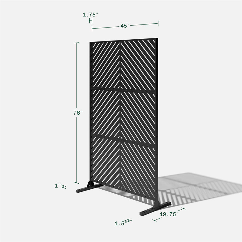Arrow Black Steel and Plastic Privacy Screen Set