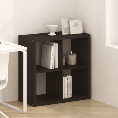 4-Cube Bookcase, Thick Frame, Black Dark Oak