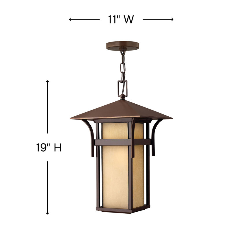 Lanterne suspendue d'extérieur Harbour 1-H 19 "H, Bronze ancré