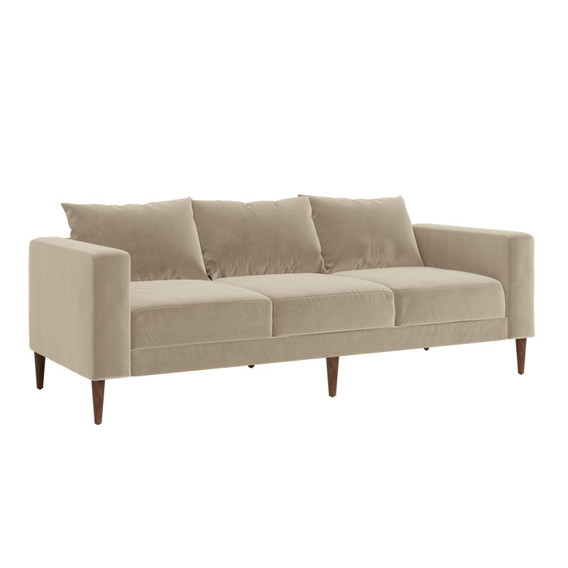 Essential Sofa, Cashew Recycled Velvet, Dark Brown