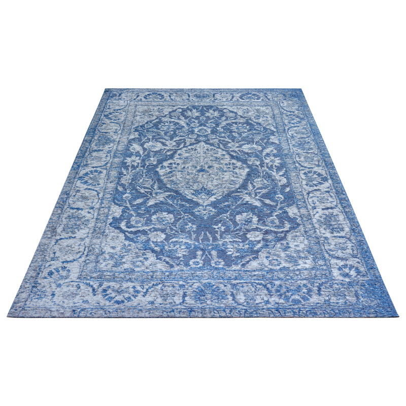 Catania Blue Rug, Rectangular 80 x 165cm