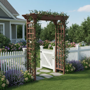 Treillis arche de jardin en bois pour plantes grimpantes et décoration de mariage en plein air