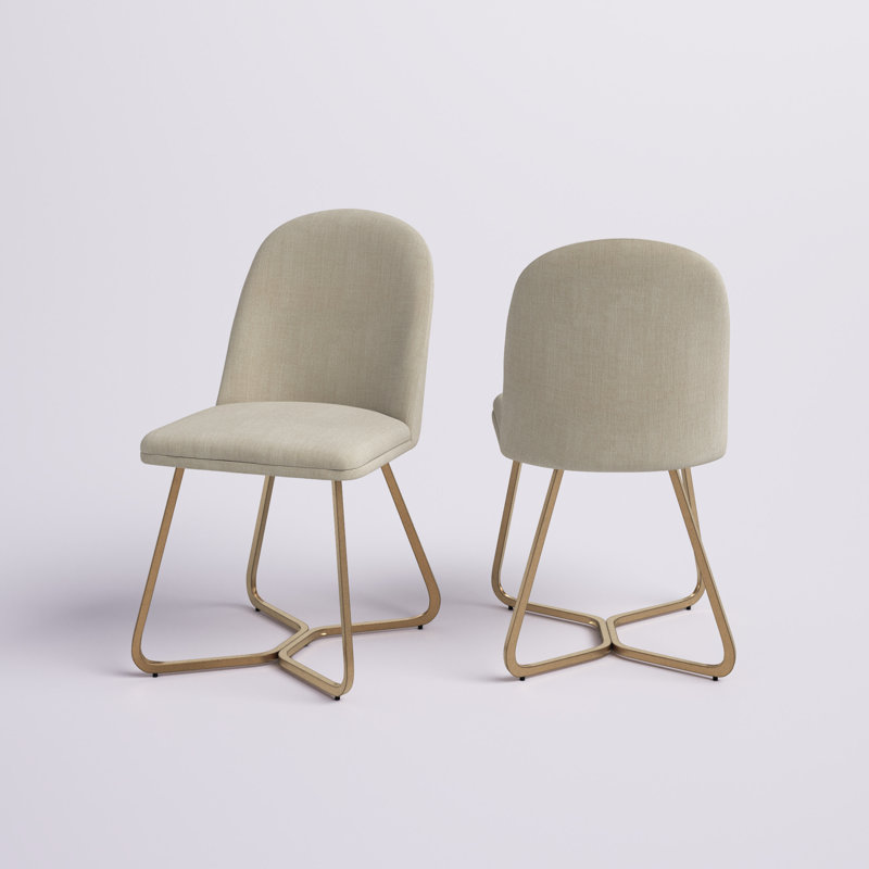 Ainhoa 15.25'' H Linen Upholstered Side Chair, Beige