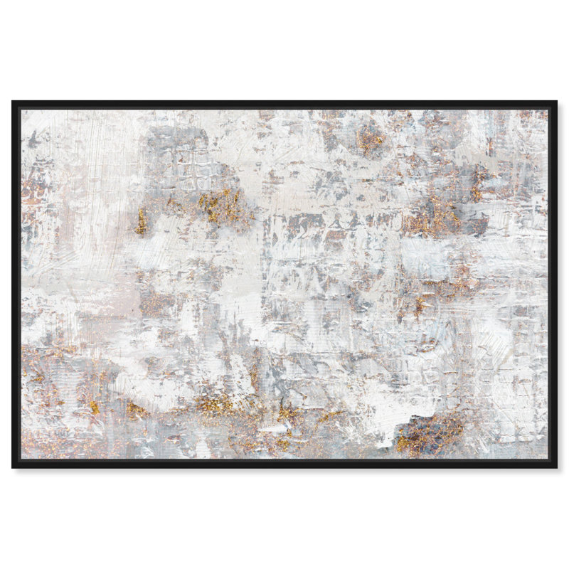 Très moderne, art mural abstrait noir et blanc par Orren Ellis, Cadre noir, H 11 po x l 16 po
