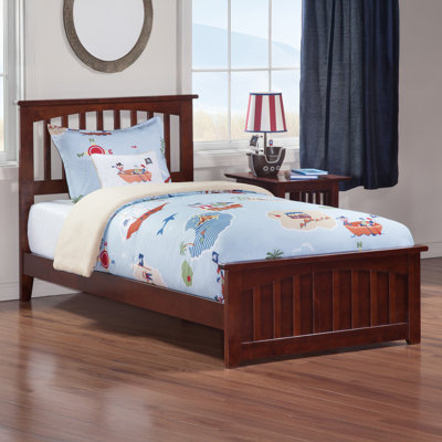 Brunelle Solid Wood Foundation Bed with Matching Footboard & Built-in Charger
