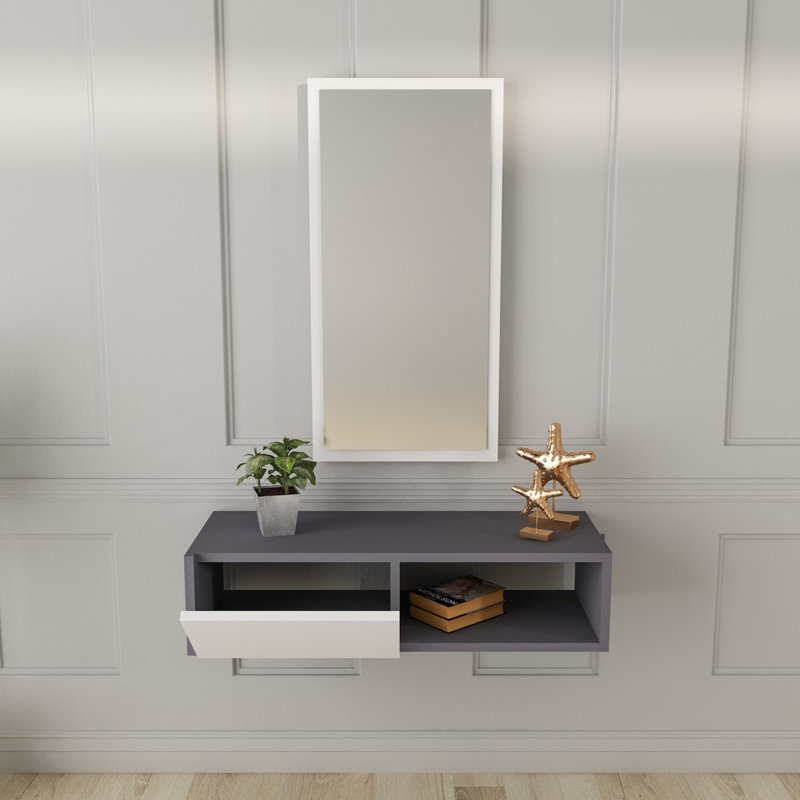 Miroir de salle de bain avec tablettes Joycene