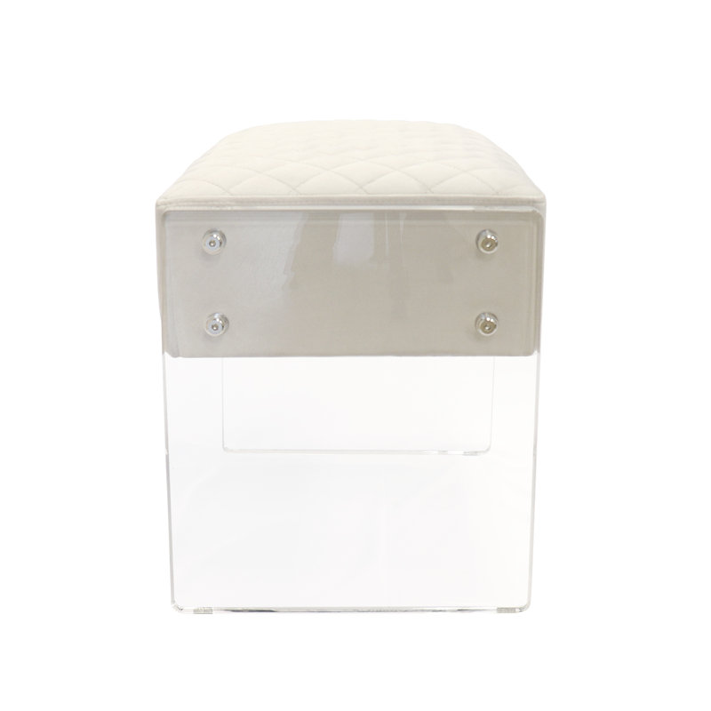 Tribecca Acrylic Base Accent Stool, White