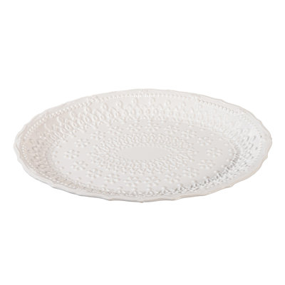 Christmas Patterned Embossed Ceramic Serving Platter