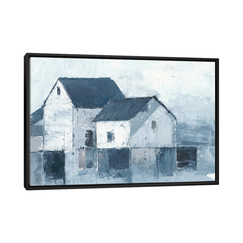 «Indigo Barns I» par Ethan Harper, reproduction d'art sur toile, H 18 po x l 26 po x P 1,5 po, Pas de tapis