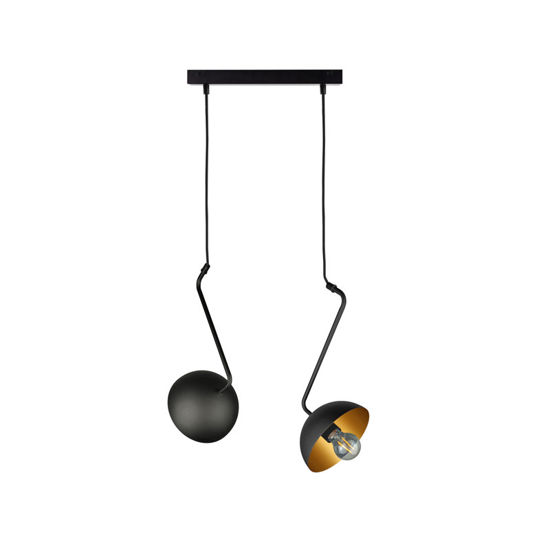 Cassander - Light Pendant, 45cm H x 56cm W x 56cm D, 2, Black/Gold