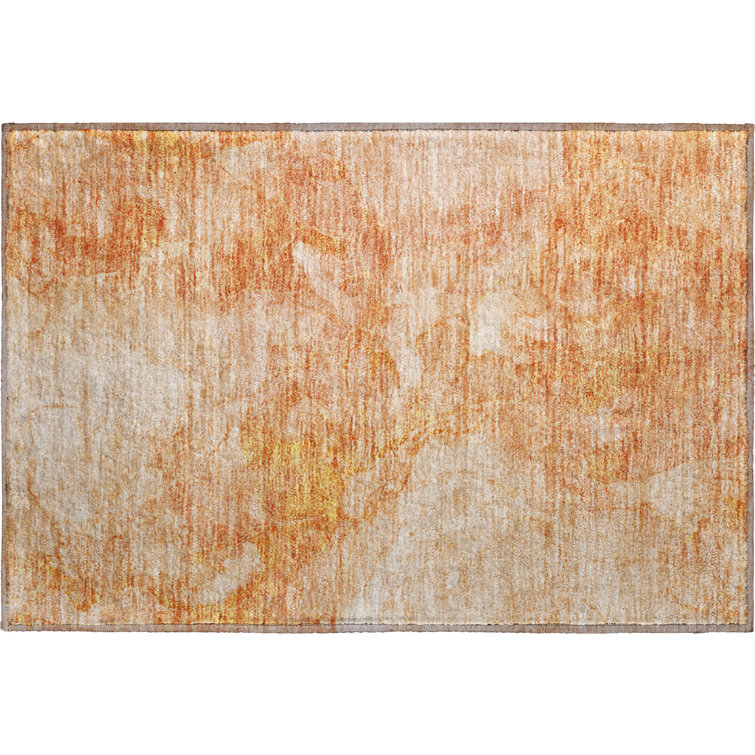 Premium Machine Washable Prisco Salmon Rug