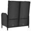Banc de jardin inclinable noir réglable