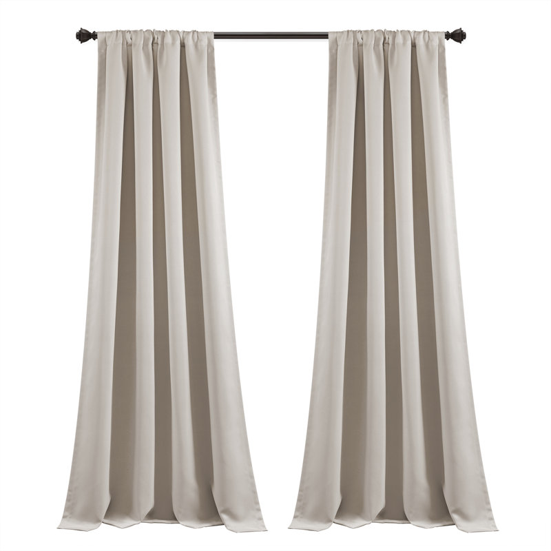 Wheat Blackout Rod Pocket Polyester Window Panels, 52"W x 84"L