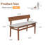 Chaise en bois massif Addisin avec dossier ergonomique, coussin amovible, coussins antidérapants