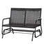 Chaise berçante à bascule en osier pour 2 personnes avec système de bascule en rotin PE tissé à la main avec système de bascule ergonomique pour la terrasse, le jardin, le porche et la pelouse