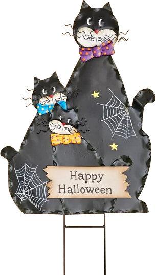 30" Halloween Metal Cat Figure Garden Stake Worth Imports
