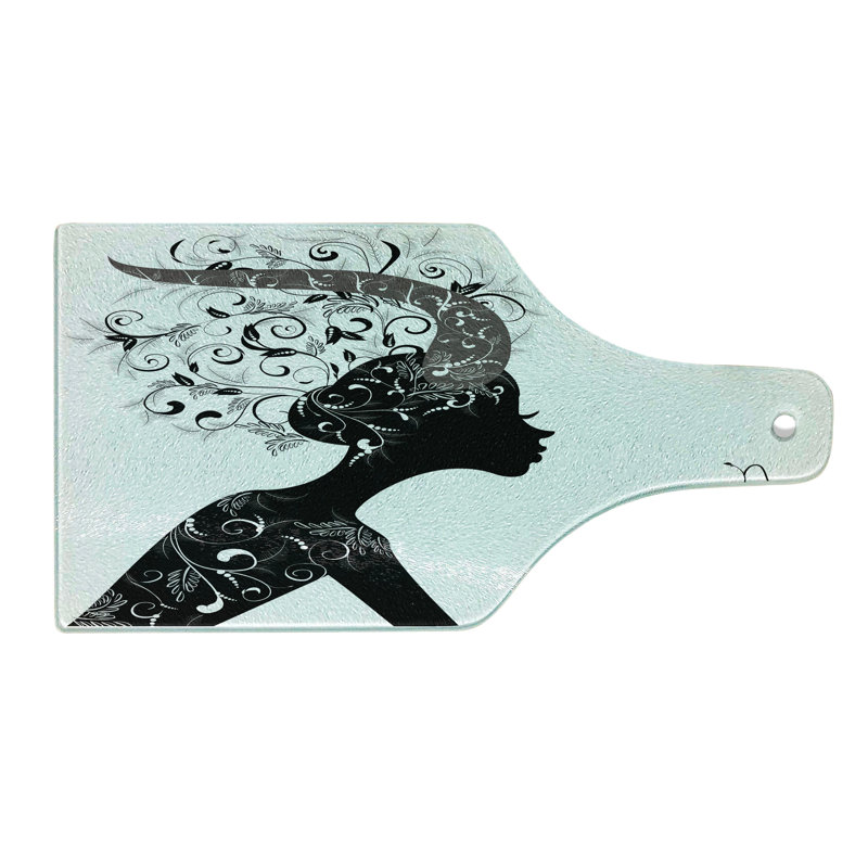 Ambresonne zodiaque Capricorne, verre trempé, planche à découper, horoscope, art en noir et blanc
