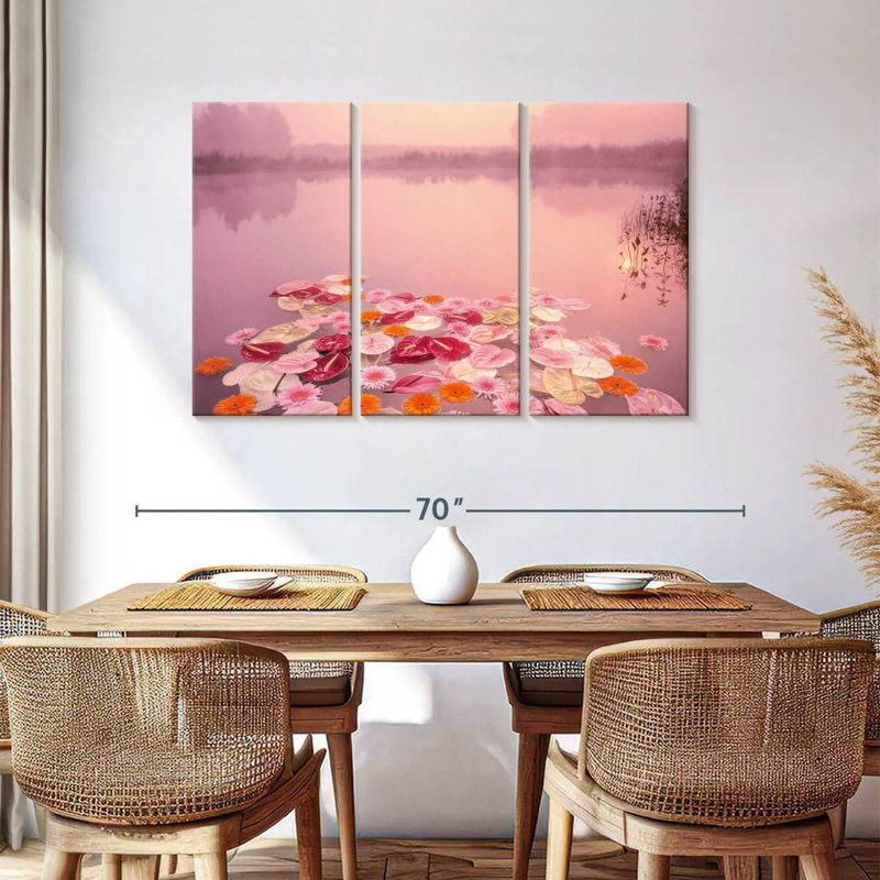 Alvord floral lac rose, H 36 po x l 57 po