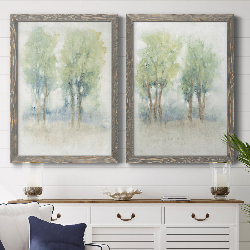 «Spontane Landscape I», toile encadrée de qualité supérieure - prête à être accrochée, Toile avec cadre gris