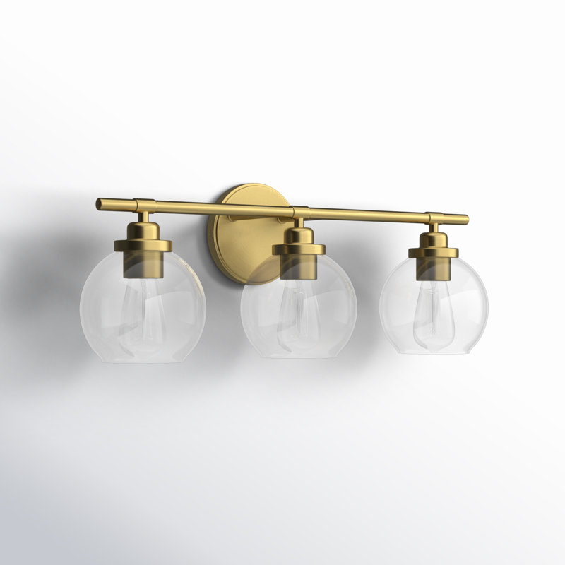 Éclairage pour meuble-lavabo Hegland, Laiton chaleureux, Deux lumières, 8.5" H x 14" W x 14" D