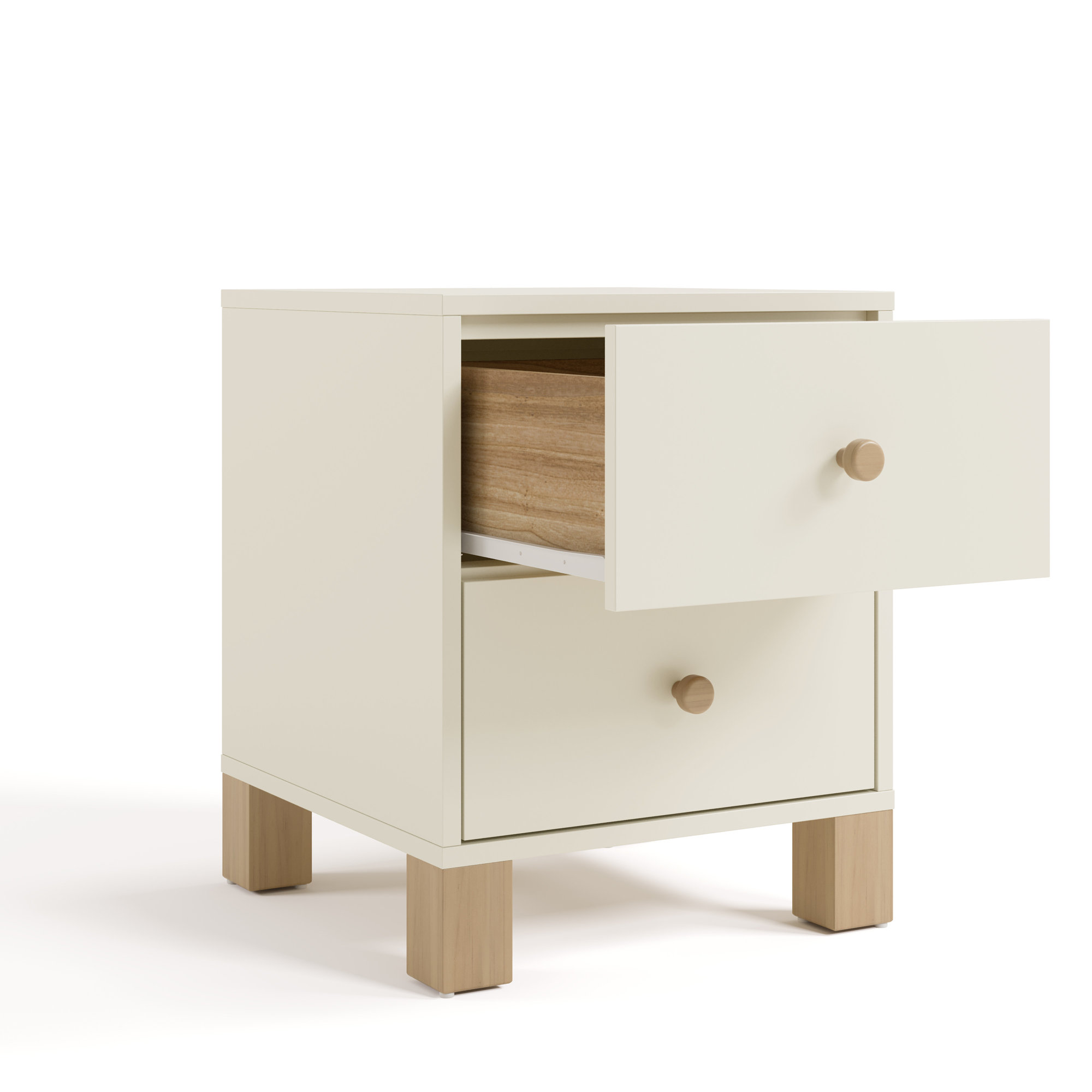 California 2 Drawer Nightstand, Frosted Oat