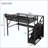Metal Loft Bed with Desk & Charging Station, RGB LED Lights, Stair Storage, Upper Shelves & Built-In Wardrobe for Kids & Teens-1338506087-1338506085