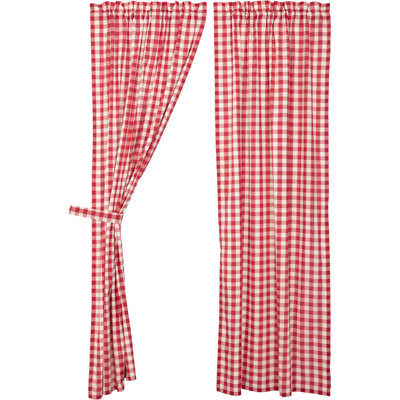 Annie Buffalo Check Lined 100% Cotton Checkered Room Darkening Rod Pocket Curtain Panels