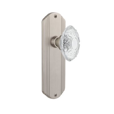 Plaque décorative avec bouton en cristal victorien