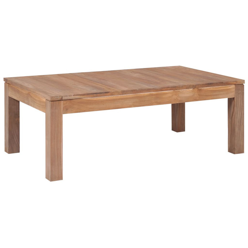 vidaXL Coffee Table End Table Sofa Table Solid Wood Teak with Natural Finish, 15.7" H x 43.3" L x 23.6" W