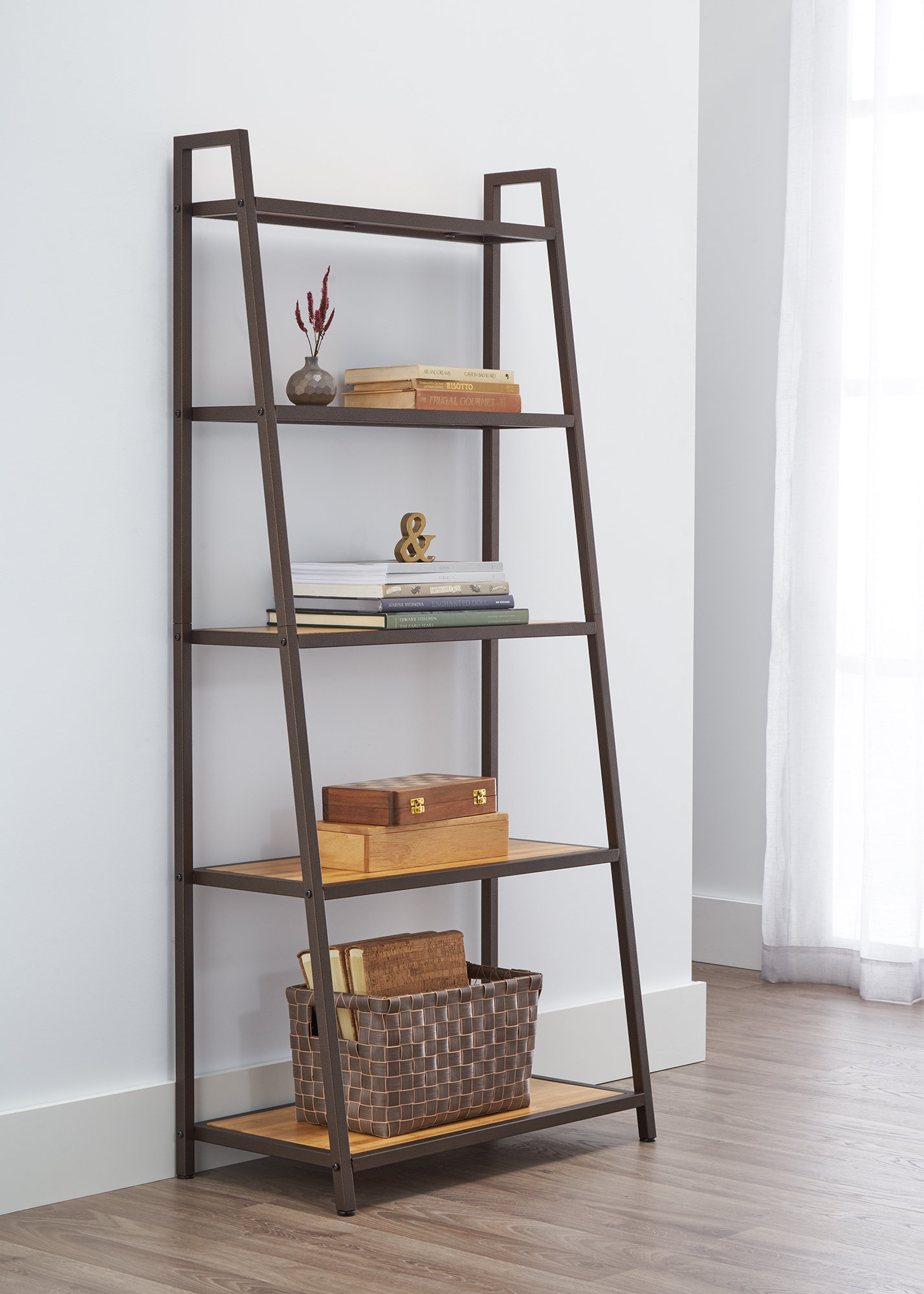 Laid Back Rack Dotted Line™ 5-Tier Leaning Bamboo Rack & Reviews | Wayfair