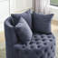 Chaise pivotante rembourrée et capitonnée en velours-951953039
