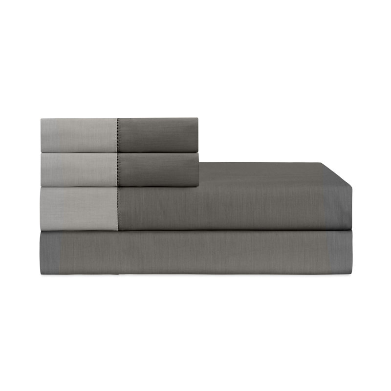 Doppio Sateen Sheet Set, Slate Gray SC, Queen Sheet Set