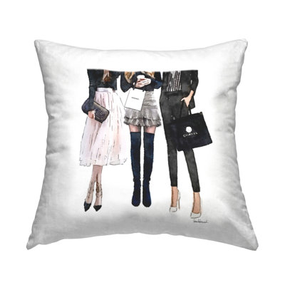 Stupell Industries Fashion Model Girls Glam Upscale Brands Printed Throw Pillow by Amanda Greenwood