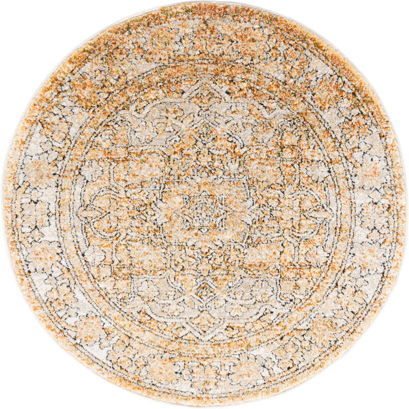 Tapis oriental beige Alresford, Rond 3 pi 3 po
