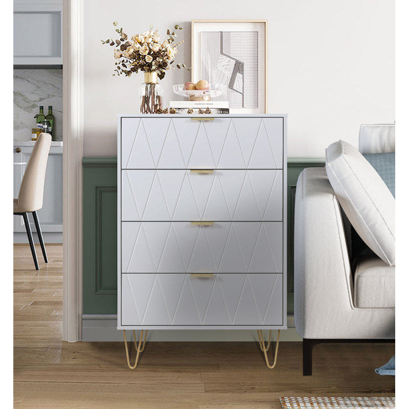 Marable 4 Drawer 59.9cm W Chest, White