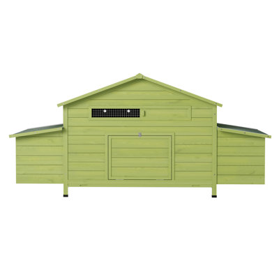 11.12 Ft² Wooden Chicken Coop With 2 - Range Doors, Nesting Boxes, Perch And Good Airflow From Windows Outdoor Waterproof Design Ventilation
